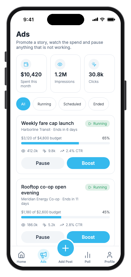 Newsflow mobile app template screenshot 2