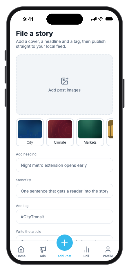 Newsflow mobile app template screenshot 4