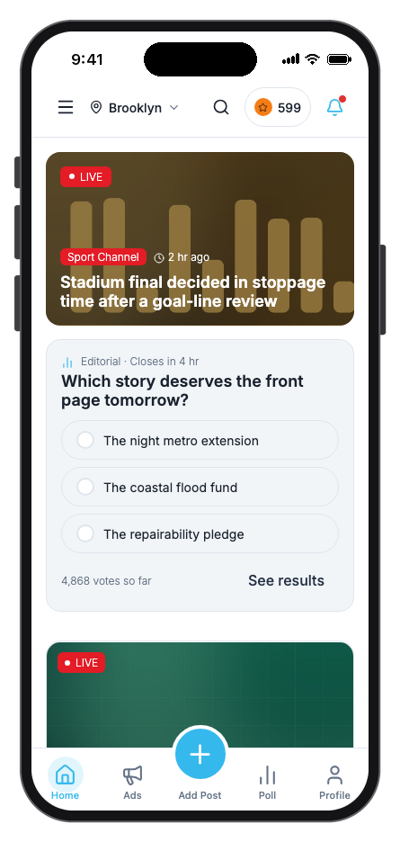 Newsflow mobile app template preview