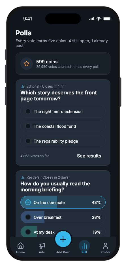 Newsflow mobile app template screenshot 5