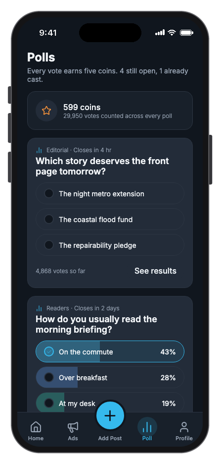 Newsflow mobile app template screenshot 5