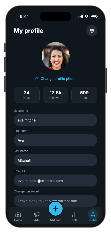 Newsflow mobile app template screenshot 6