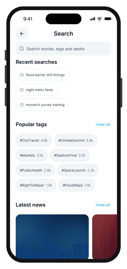 Newsflow mobile app template screenshot 7