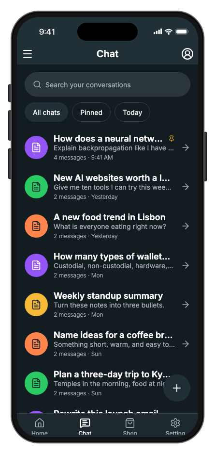 Nexa AI mobile app template screenshot 9