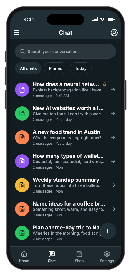 Nexa AI mobile app template screenshot 9