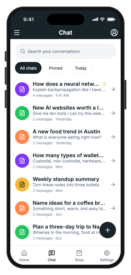 Nexa AI mobile app template screenshot 2