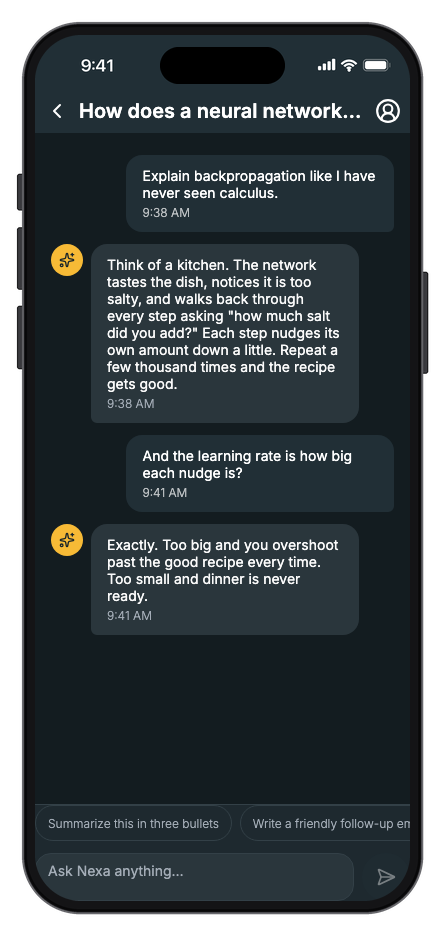 Nexa AI mobile app template screenshot 10