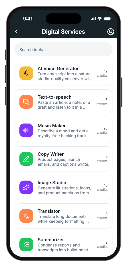 Nexa AI mobile app template screenshot 5