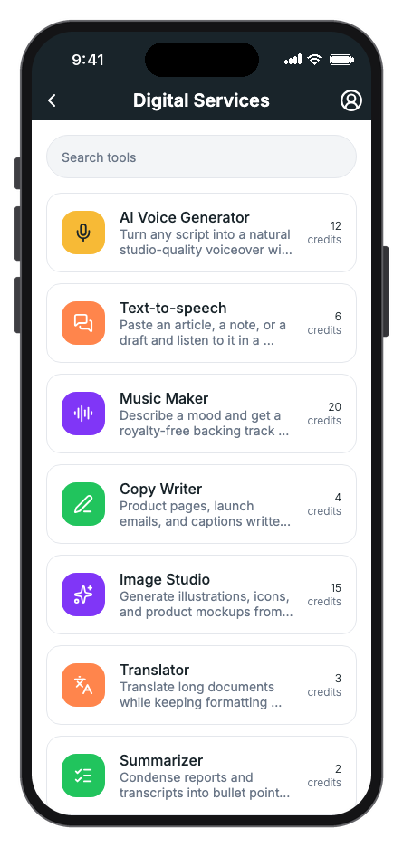 Nexa AI mobile app template screenshot 5