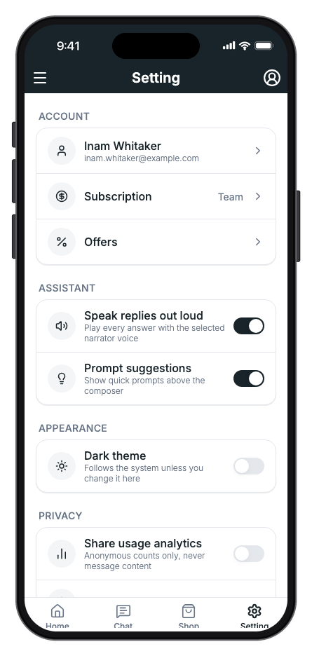 Nexa AI mobile app template screenshot 6