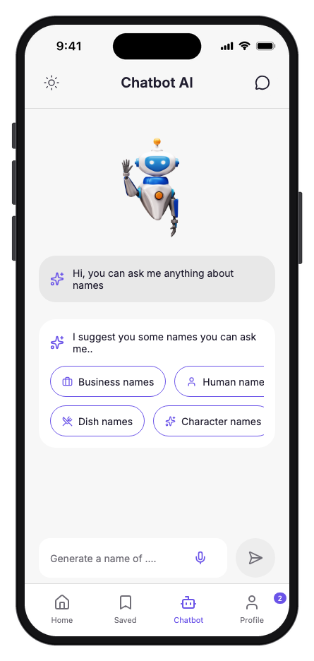 Nomina mobile app template screenshot 2