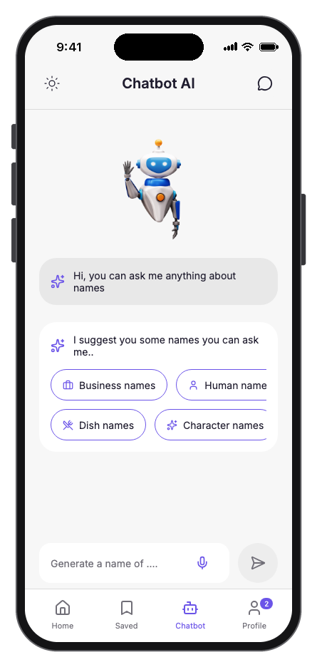 Nomina mobile app template screenshot 2