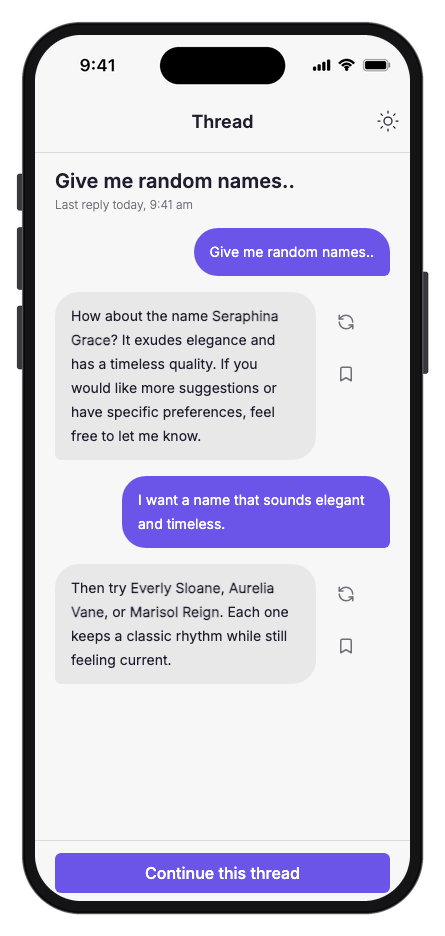 Nomina mobile app template screenshot 3