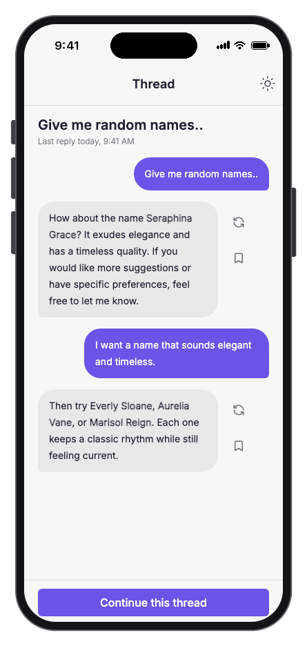 Nomina mobile app template screenshot 3