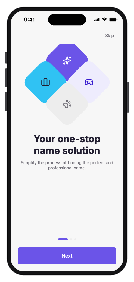 Nomina mobile app template screenshot 5
