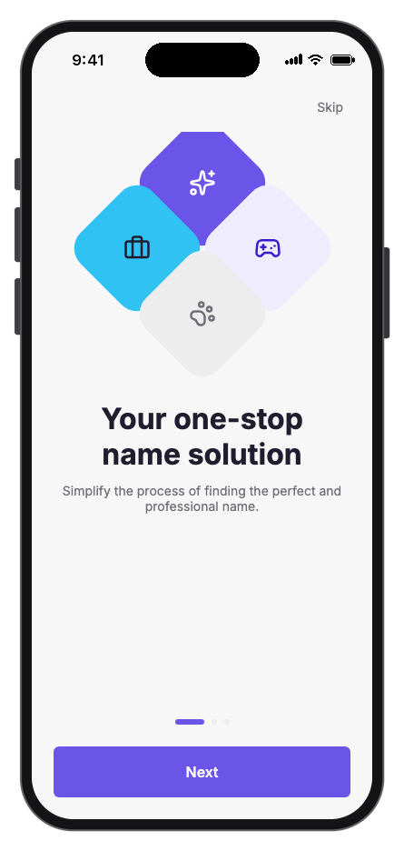 Nomina mobile app template screenshot 5