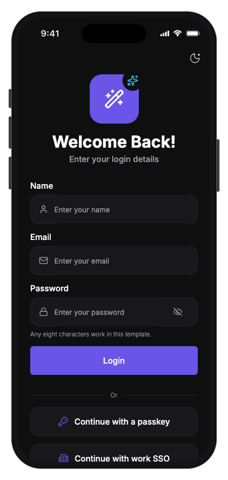 Nomina mobile app template screenshot 9