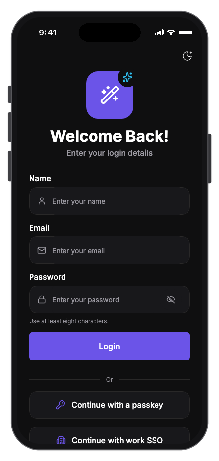 Nomina mobile app template screenshot 9