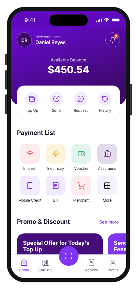 NuvoPay mobile app template preview