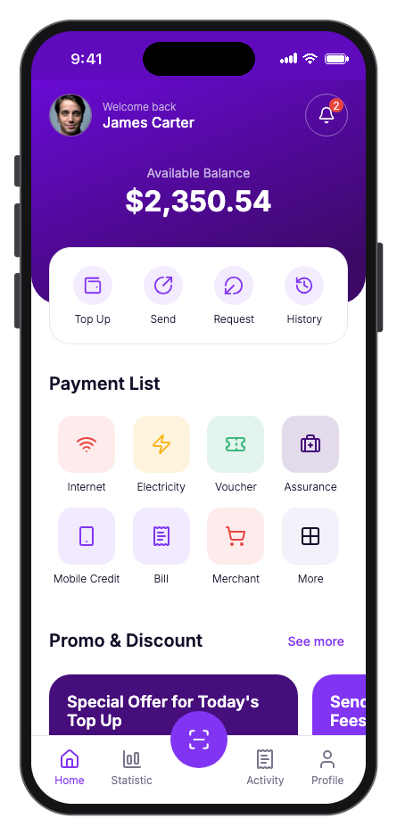 NuvoPay mobile app template preview