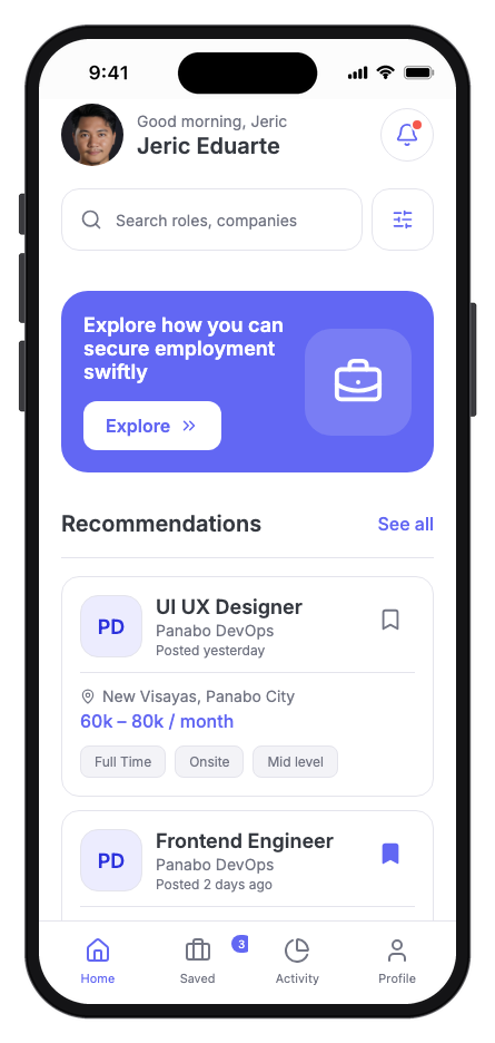 ObraDee mobile app template preview