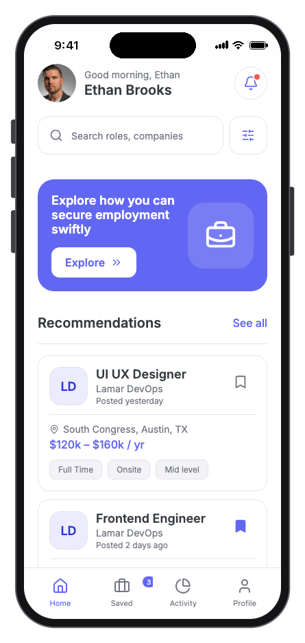 ObraDee mobile app template preview