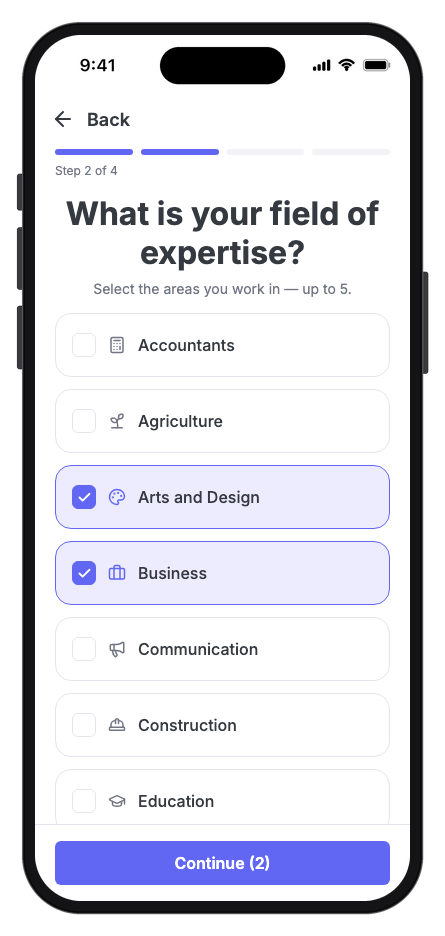 ObraDee mobile app template screenshot 5