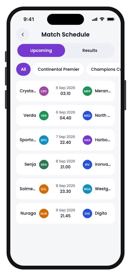 Pitchside mobile app template screenshot 3