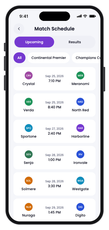 Pitchside mobile app template screenshot 3