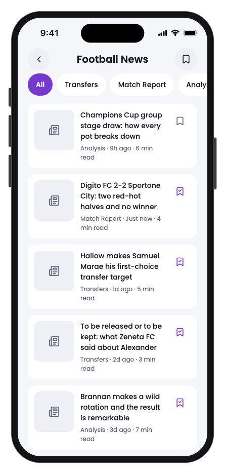 Pitchside mobile app template screenshot 4