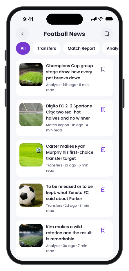 Pitchside mobile app template screenshot 4