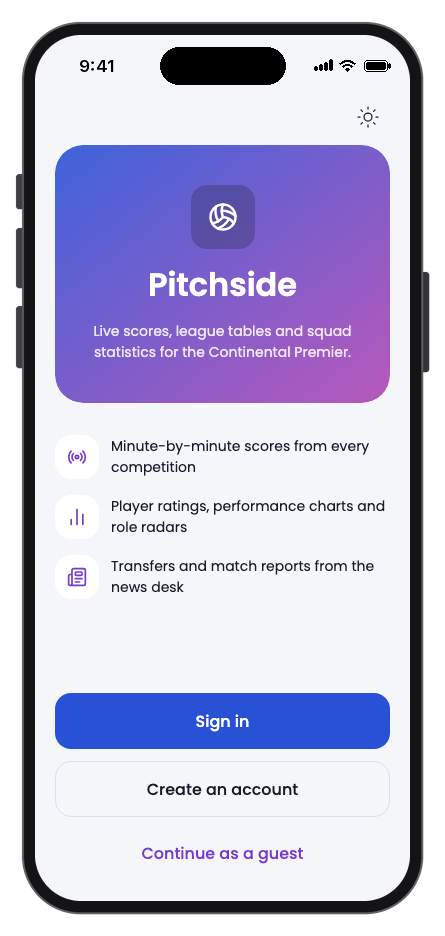 Pitchside mobile app template screenshot 5