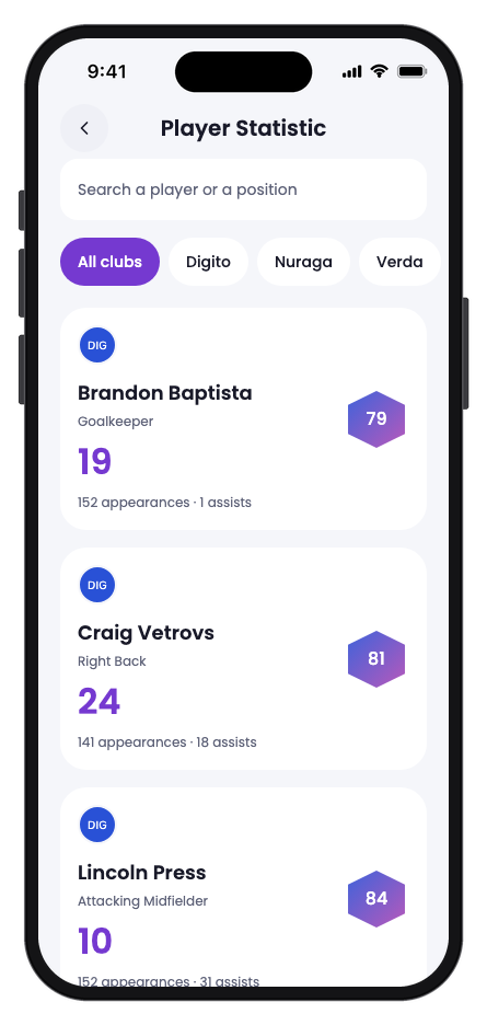 Pitchside mobile app template screenshot 6