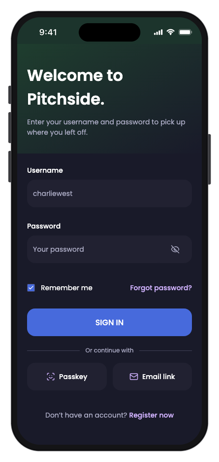 Pitchside mobile app template screenshot 8