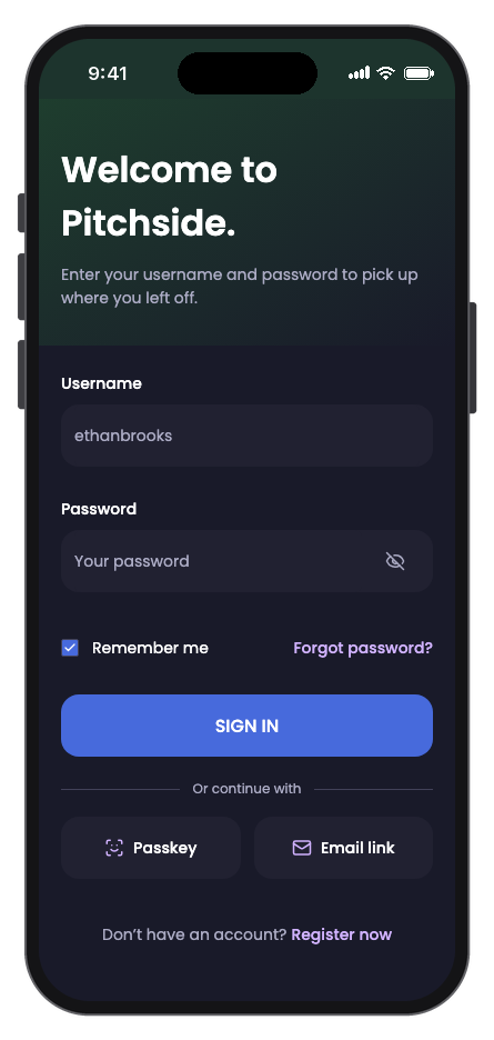 Pitchside mobile app template screenshot 8