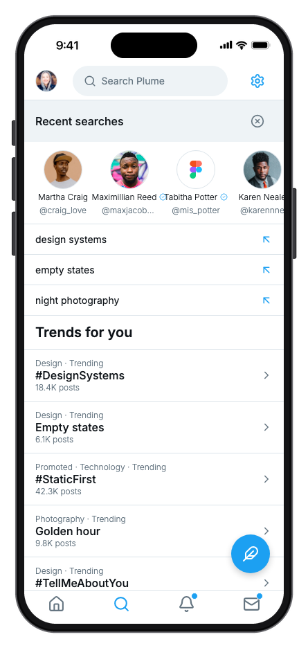 Plume mobile app template screenshot 7