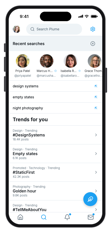 Plume mobile app template screenshot 7