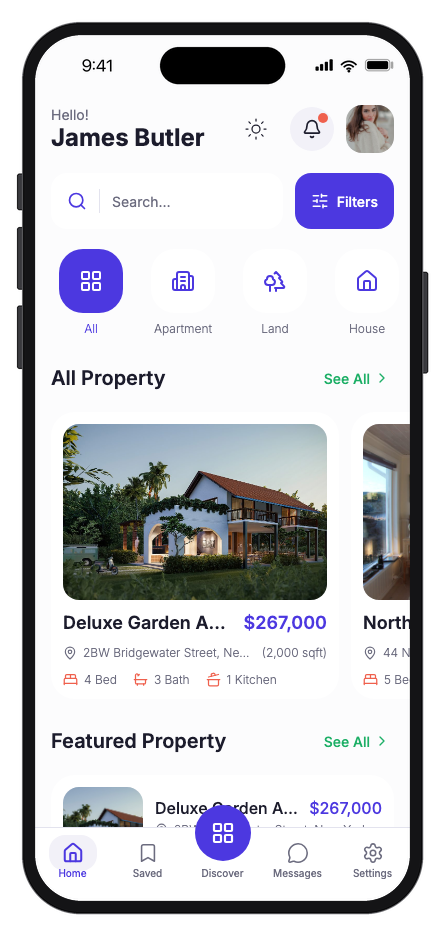 Propertio mobile app template preview
