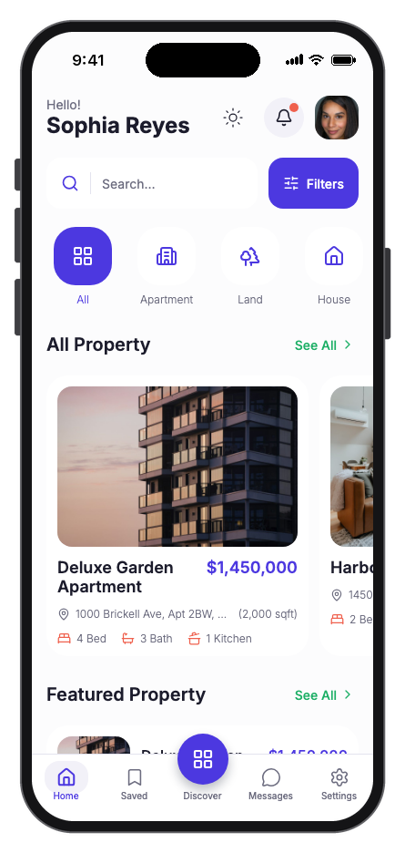 Propertio mobile app template preview