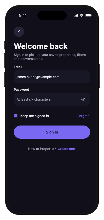 Propertio mobile app template screenshot 4