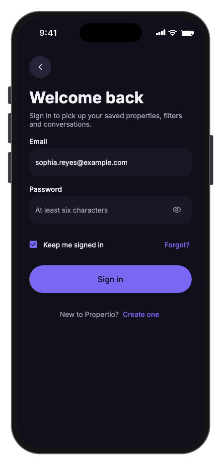 Propertio mobile app template screenshot 4