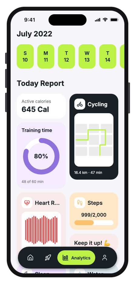PulseFit — Workout Tracker mobile app template screenshot 2