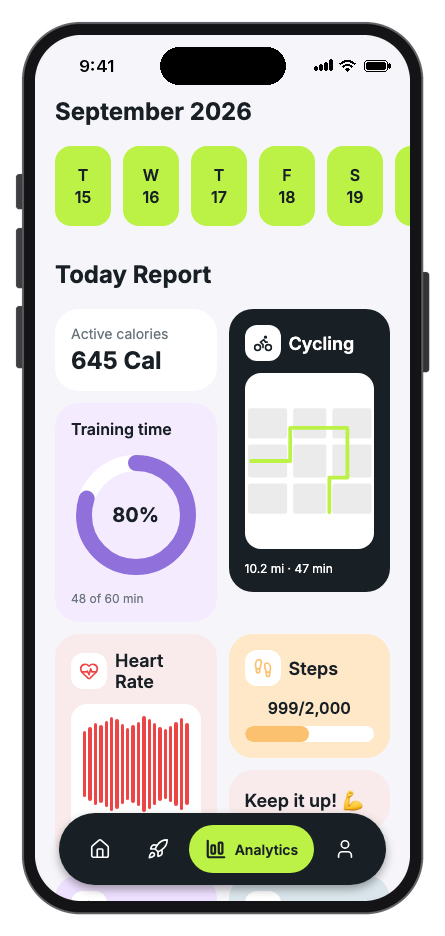 PulseFit — Workout Tracker mobile app template screenshot 2