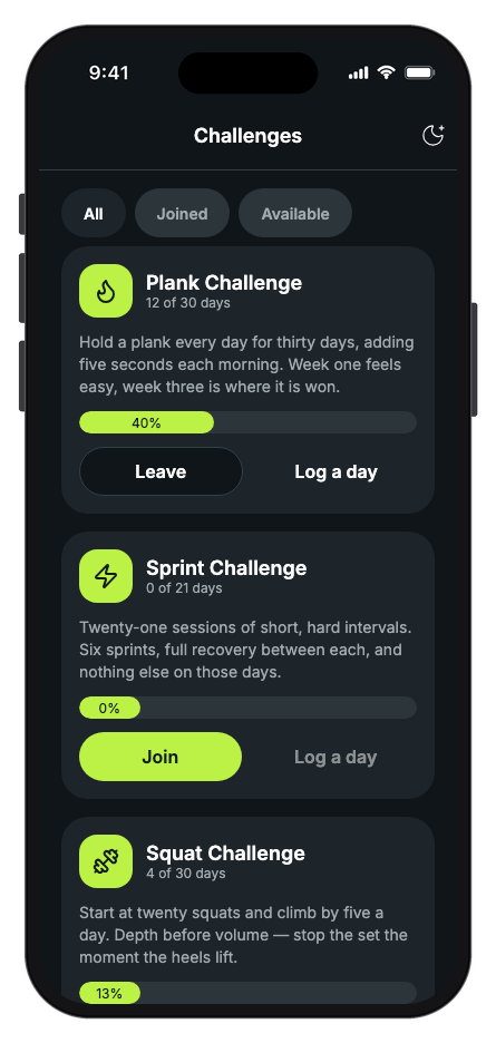 PulseFit — Workout Tracker mobile app template screenshot 3