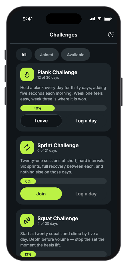 PulseFit — Workout Tracker mobile app template screenshot 3