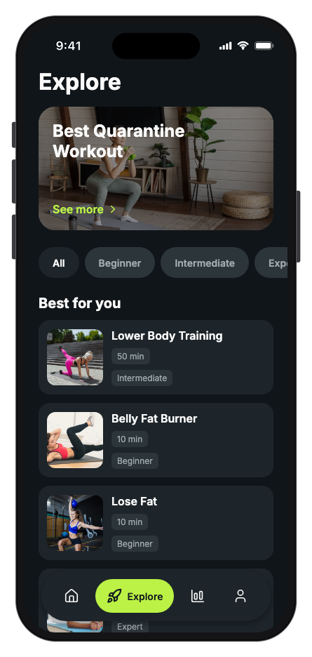PulseFit — Workout Tracker mobile app template screenshot 4