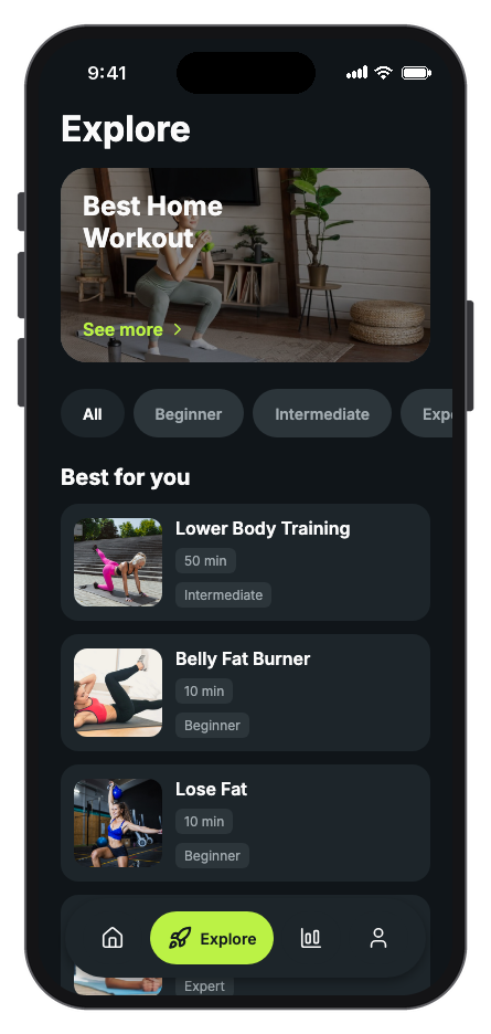 PulseFit — Workout Tracker mobile app template screenshot 4