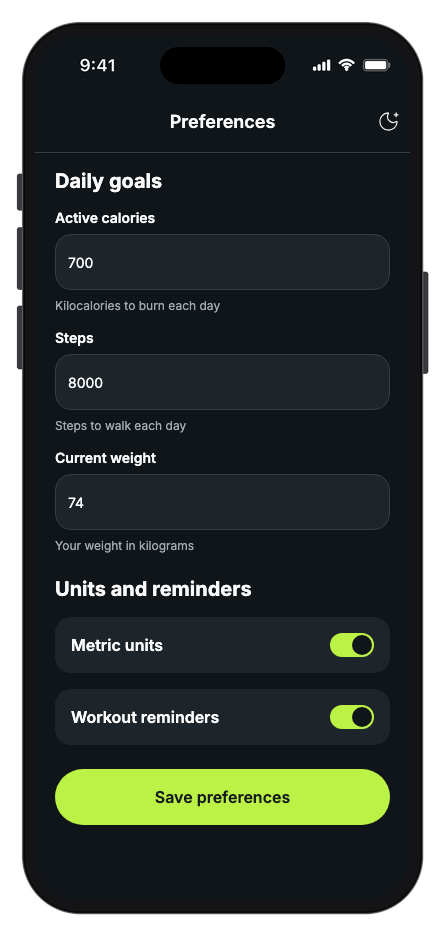 PulseFit — Workout Tracker mobile app template screenshot 7