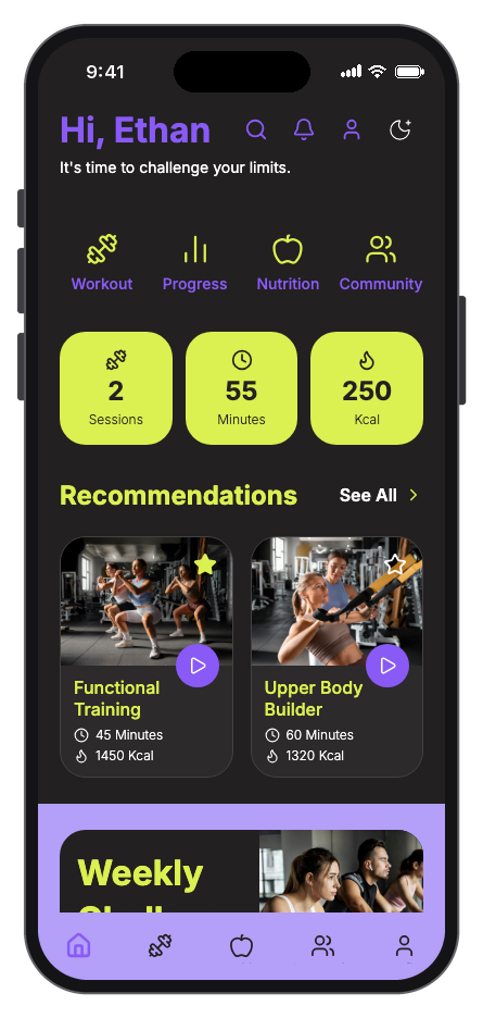 PulseFit mobile app template screenshot 9