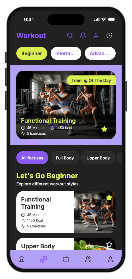 PulseFit mobile app template screenshot 10